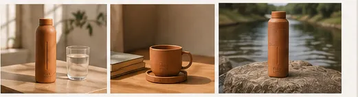 EERA EARTH bottle and cup in daily use