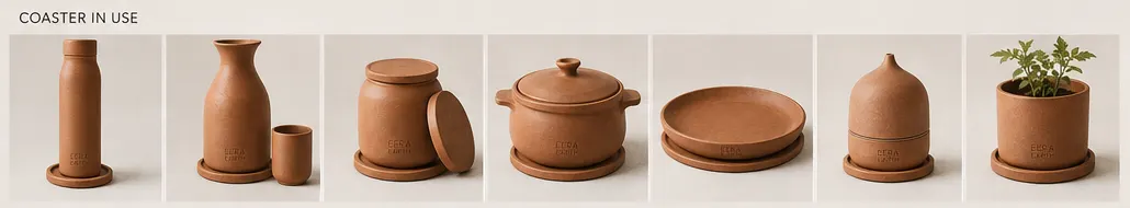 The EERA EARTH collection with its signature coasters
